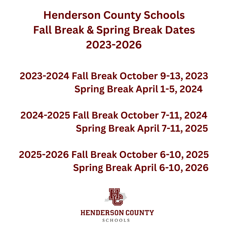 Fall Break and Spring break calendars